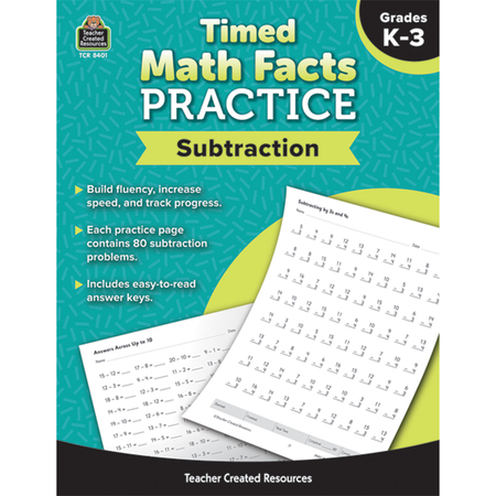 TEACHER CREATED RESOURCES Timed Math Facts Practice - Subtraction TCR8401